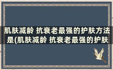 肌肤减龄 抗衰老最强的护肤方法是(肌肤减龄 抗衰老最强的护肤方法有哪些)